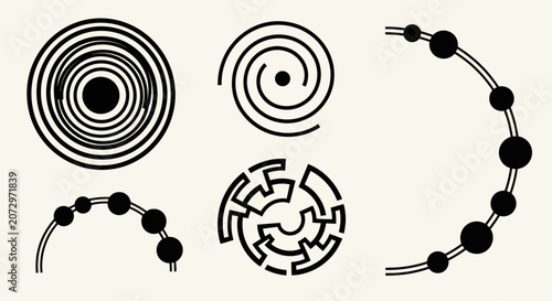 Abstract geometric shapes and patterns, modern design elements