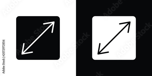 Fényképezés Expand icon flat design concept in black