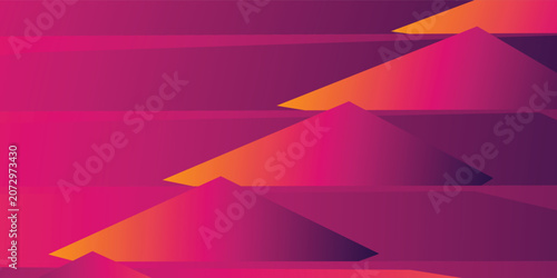 Foto Modern Abstract Geometric Pyramid Composition with Pink and Orange Gradient Colo