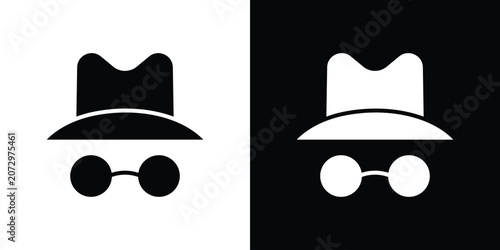 Obraz na płótnie Incognito icon flat design concept in black
