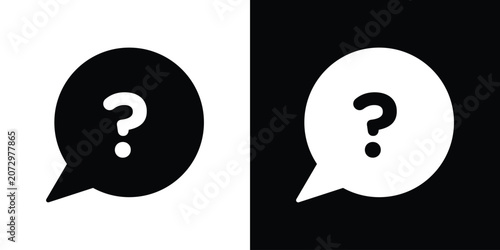 Konstfotografi Question icon flat design concept in black