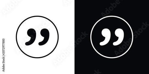 Fotografie Quote right icon flat design concept in black