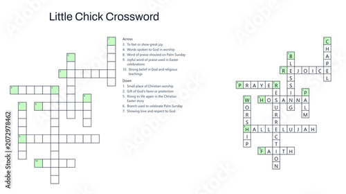 Easter faith crossword puzzle printable educational worksheet