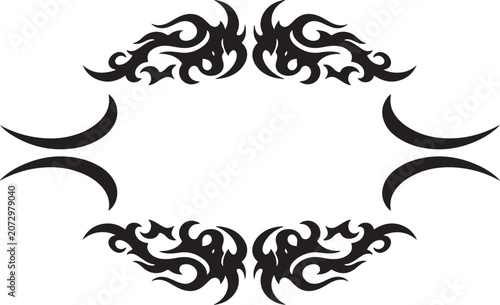 Fotografie Tribal ornament designs adorn the frame with curved lines and flowing patterns