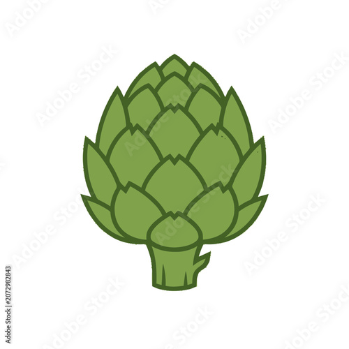 Green Artichoke Icon - Fresh Vegetable Illustration, Healthy Food Symbol