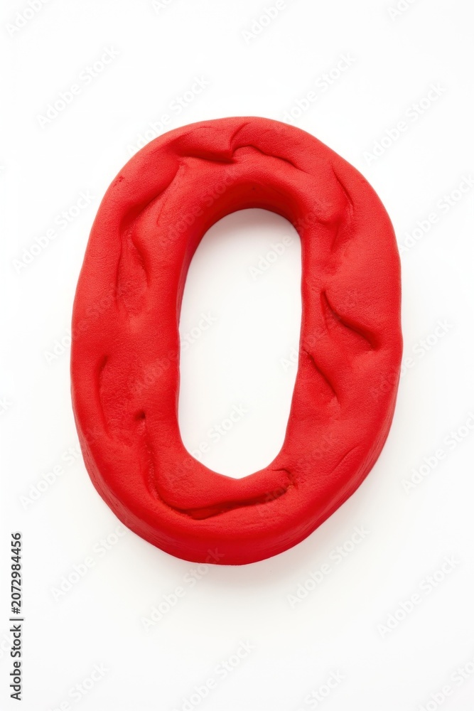 Naklejka premium Number 0 red white background confectionery.
