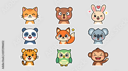 Photography Cute cartoon animal avatars collection