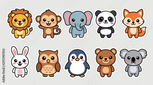 Canvas Print Cute cartoon animal collection