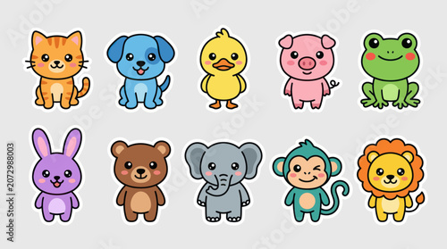 Canvas Print Cute cartoon animal collection
