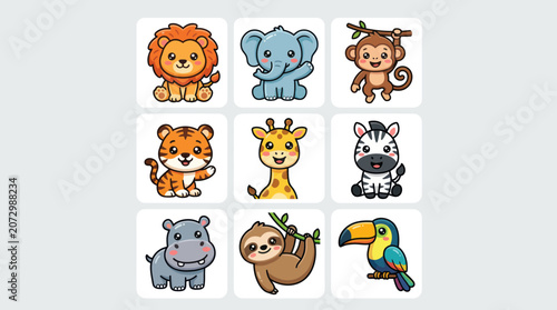Photography Cute cartoon animals collection