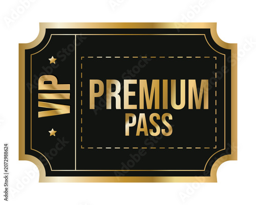 VIP Premium Pass Black Gold Card Vector Template