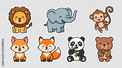 Cute cartoon animals collection