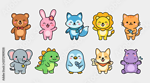 Cute cartoon animals collection