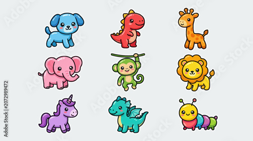Photography Cute cartoon animals collection