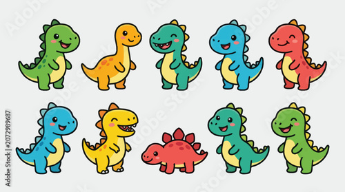 Cute cartoon dinosaur collection