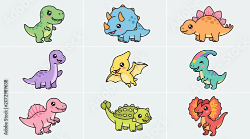 Cute cartoon dinosaur collection