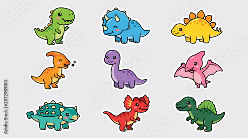 Cute cartoon dinosaurs collection