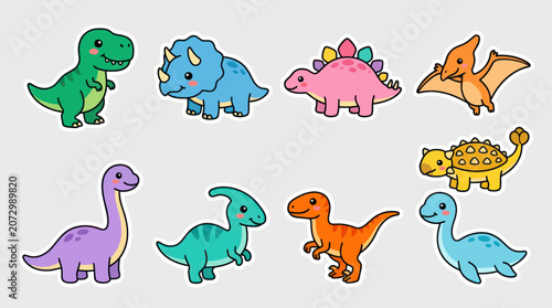 Cute cartoon dinosaurs collection