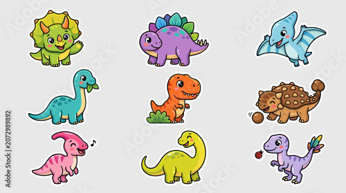 Cute cartoon dinosaurs collection
