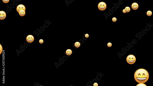 Happy emoji day floating in a dark void symbolizing joy and positive emotions perfect for social media and digital communication backgrounds