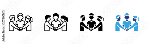 Teamwork icon set multiple style collection