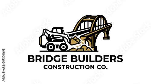 A construction company builds a bridge with heavy machinery