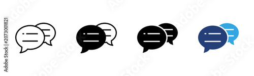 Chat Communication icon set multiple style collection