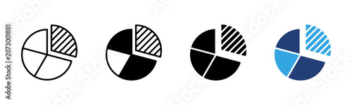 Pie Chart icon set multiple style collection