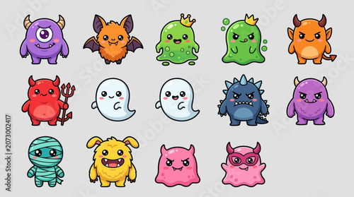 Cute cartoon monster collection