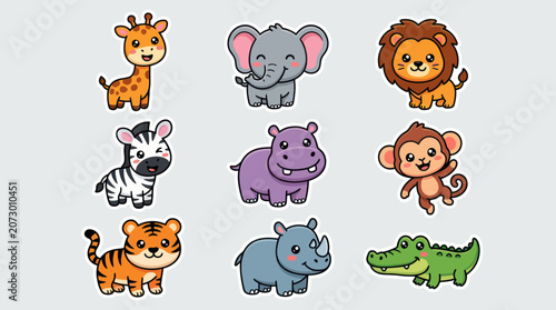 Photography Cute cartoon wild animals collection