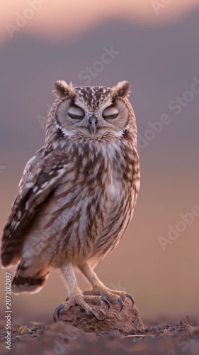 great horned owl on the branch