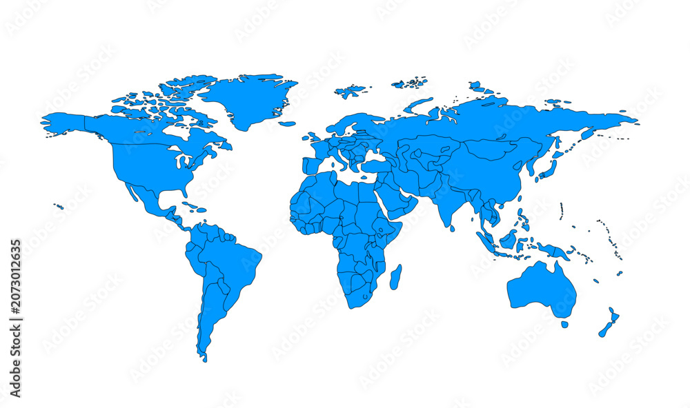 Fototapeta premium Modern Outlined worldmap for horizontal 03 illustration image graphic for design projects presentations digital media marketing visuals professional c