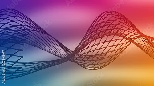 Vibrant 3D Mesh Wave Motion Graphics Animation.