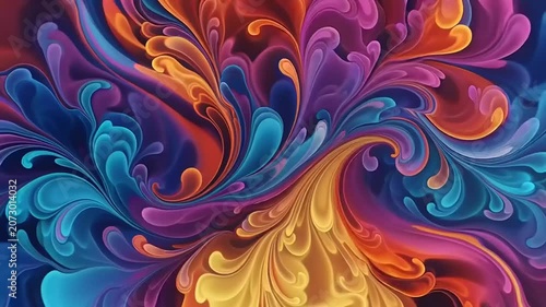 Vibrant Abstract Swirling Colorful Artistic Patterns.