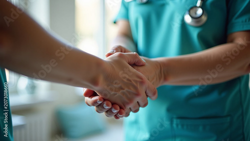 Woman holding hands with iteration a nurse ar beautiful modern house creative design Cropped shot