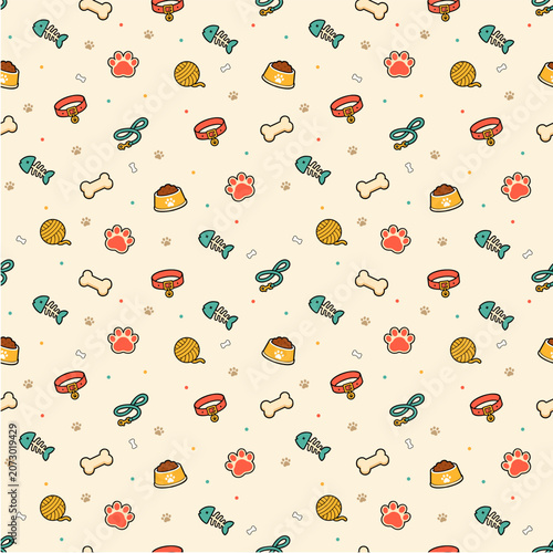 cute pet repeat pattern vector design