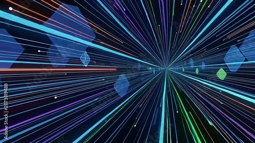 Vibrant Light Trails in Motion Graphics.