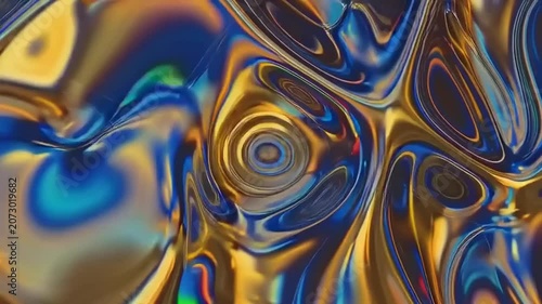 Vibrant Liquid Metallic Surface Animation.
