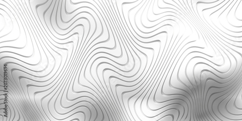 Φωτογραφία Wavy monochrome contour pattern with flowing lines and embossed shadows for abstract wallpaper and surface texture design