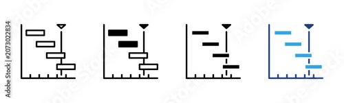 Gantt Chart icon set multiple style collection