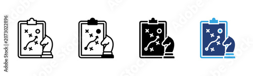Strategy Planning icon set multiple style collection