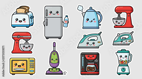 Obraz na płótnie Cute kitchen appliances collection