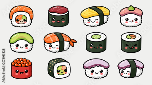 Cute sushi characters collection