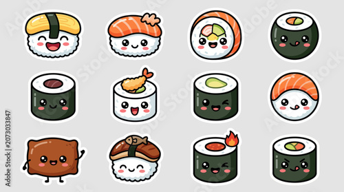 Cute sushi characters collection