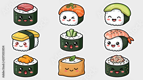 Cute sushi characters collection