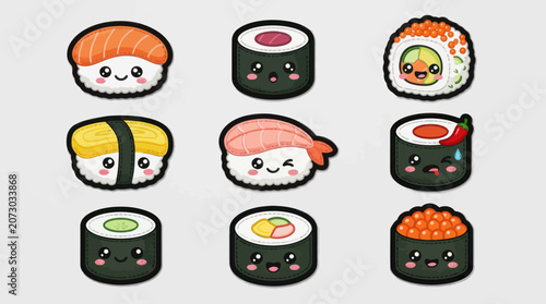 Cute sushi characters collection