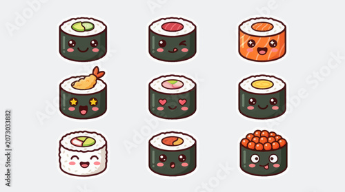Cute sushi characters collection
