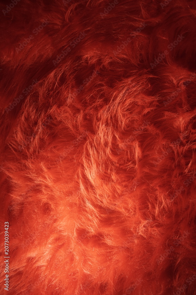 Obraz premium Red, fuzzy fabric texture, background
