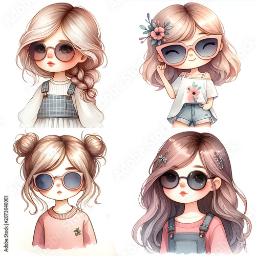 Cute girl wearing sunglasses