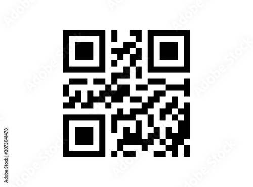 Photos QR Code Icon Isolated on White Background Digital Scan Symbol Vector